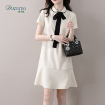 DUCURNO CONCISE Herbenwind 2022 Summer new sweet and beautiful butterfly knot reduced age 100 lap high-end one-piece dress