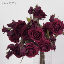 Lancol Eurostyle Emulation Flowers Deep Purple Hand Moon Season Flowers Home Desktop Placement Flowers to Adorn Fake Flowers