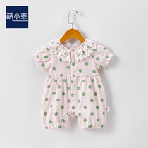 Baby summer dress short sleeve clothes cute 0 - 6 newborn baby clothes summer young children out to hug clothes 9