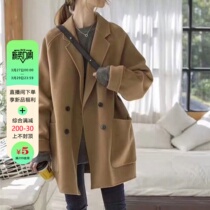 The loose and broad version of double - sided cashmere coat 2022 short - suit small suit loose wool coat