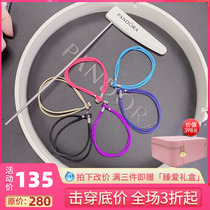 Spot Pandora Pandora counter black hand rope 590749CBK six colors can wear beads