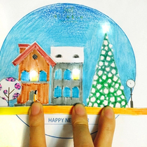 Childrens STEM educational toy manual electronic snow LED small production DIY parent-child activity plan props material