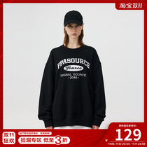 FPA(VENGETICE) Retro font embroidery round neck sweater American casual national tide brand pullover top for men