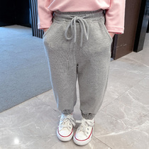 Girls health pants spring and autumn cotton thin female baby Autumn foreign school pants girls children sports wear trousers