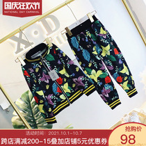 Do not return do not change do not return do not change 2019 spring clothes New Girl giant tide style color full print baseball shirt