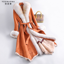 New real fur in the winter of 2022 female long fox fur fur fur fur furry cholly coat female