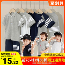Boy short sleeve sports suit T-shirt summer fit summer childrens baby 1-year-old 3 children half sleeve tide U12779