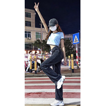 High waisted thin wide legs jeans women loose mop the floor hanging feeling Hyuna retro straight tube daddy oversize pants