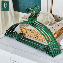 Net Red Green Hanger Home Hanging Clothes Without Mark Clothes Hanger Light Luxurious Space Aluminum Alloy Not Able To Bag Non-slip Clothes Shelf