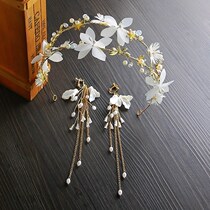 2020 Korean bridal headdress Wreath veil Wedding hair accessories Photo studio photography photo props Wedding dress accessories