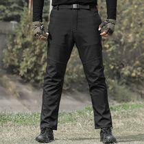 51783 Mens winter outdoor assault pants plus fat weatherproof and rainproof breathable soft shell trousers plus velvet padded soft shell pants