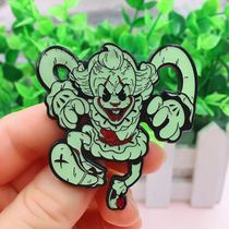 Anime DCJOKER around Halloween gift personality badge ins Net red IT clown glowing brooch