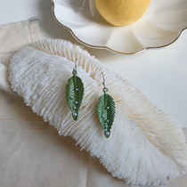 Superfairy Small Crownins Retro Foliage Pearl Earrings Senteal Frescoed Ear Pendant Without Ear Clip