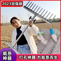 Onion planted eye hole puncher to plant vaccination porouser toolfork onion cultivation machine onion