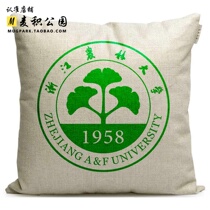 Zhejiang Agriculture and Forestry University souvenir custom campus badge gift students rely on back lunch pillow