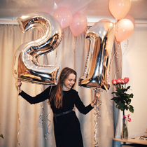 32 inch medium digital balloon gold silver aluminum film balloon birthday wedding wedding graduate day photo balloon