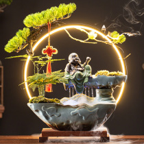 Shou Tao people lucky money flowing water ornaments creative water fountain circulating humidifier living room desktop decoration opening gifts