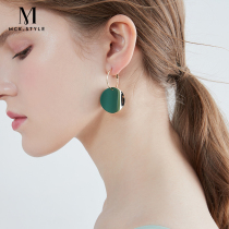 Advanced earrings 2021 New Tide green earrings French Net red earrings female 2020 Korean temperament earrings