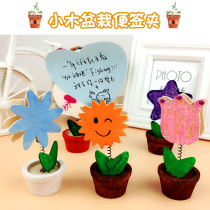 Hipo childrens gift handmade diy White billet wooden flower pot memo clip business card holder message memo photo clip