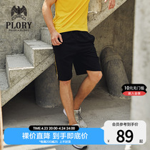 PLORY Summer Men Casual Pants Trend Tooling Loose Comfort Letter 50% Shorts Male Pants