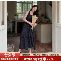 South Korea Attrangs official web 2022 June Summer womens Costume Charm wave points for a long dress and dress