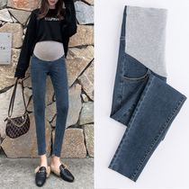 Pregnant woman jeans spring fall outside wearing pregnant woman pants spring fashion Chauma outside wearing toabdominal small foot 90% pants