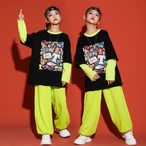 Childrens street dance hip-hop wind childrens tide clothes hiphop performance clothes girls loose handsome jazz dance show costumes