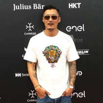 Cang Shi Yizu Yu Wenle Chao brand short sleeve T-shirt mens summer cotton loose round neck print half sleeve shirt shirt top
