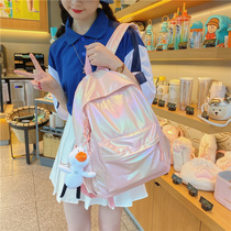 Bag Girl High School College Student Backpack Brief Laser Tide Elementary School Students Large Capacity Junior High School Middle School Students Double Shoulder Bag