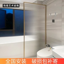 Ultra White Long Iridescent Glass Custom Shower Room Semi-Partition Lined Toilet Dry Wet Separation Bathroom Glass Single Double Layer