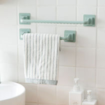 Toilet non-perforated towel rack bathroom towel bar kitchen rag hanger paste simple hanging slippers shelf