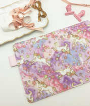 Original book jacket Fantasy Unicorn Pink hand book leather hand book protection hobo for A6