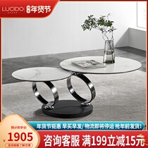Design for Love Diamond Ring rock board rotating size round tea table modern light luxury tea table table small apartment living room furniture