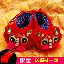 Traditional cloth shoes Winter mens and womens children 0-1 years old handmade soft-soled tiger shoes full moon 100 days baby baby cotton shoes