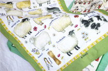 A variety of lamb sheep cotton tea towel cloth napkin decoration hanging picture photo background European style