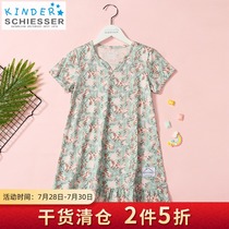 Germany Shuya Girls night Dress Girls home clothes Pure cotton thin childrens pajamas skirt night dress EF-13822D