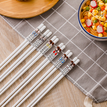 Fungus-proof and anti-bacteria creative person special family chopsticks High-temperature resistant parent-child ceramic chopsticks Home Personality Family