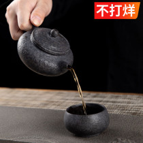 Anhua moraine rock pure handmade teapot tea set home new Chinese retro nourishing health stone antique pot