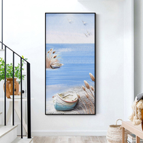 Hand-painted Oil Painting Hyun Guan Decoration Painting Vertical Version Veranda Wall Mural Wall Wall Mural Painting into door background Living room Brief