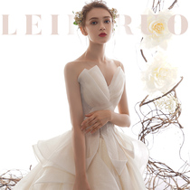 Love heart wedding dress 2021 new bride simple bandeau female small man small dress towing exhaust quality Western-style female