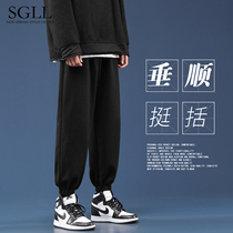 Sports Sweatpants Mens Bunch Legs Tide Card Pants Trendy 100 Hitch Casual Long Pants Loose Spring And Autumn Style Basketball Bungling Pants