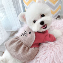 Teddy dog dog clothes cute dress Bobimi bear spring summer autumn winter dog skirt pet dress