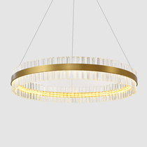 Living room chandelier modern simple creative personality fashion atmospheric ring designer metal crystal decorative chandelier