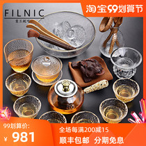 FILNIC glass kung fu tea set set household heat-resistant glass teapot tea cup tea ceremony tea set