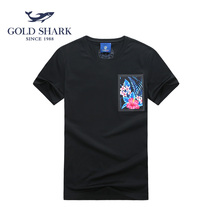 GOLD SHARK Golden Shark ATX21707 Summer Pure Cotton Short Sleeve T-Shirt Male Casual Loose Mens Undershirt