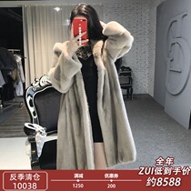  2021 new winter imported velvet mink coat female whole mink mid-length thin mink fur fur coat