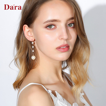 Dela 925 silver needle French imitation pearl earrings female temperament long advanced sense earrings decorative ear clip