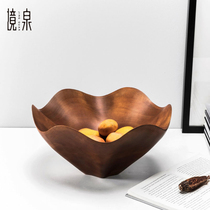 Jing Quan Thailand imported Southeast Asian creative solid wood fruit plate home living room coffee table ornaments mango wood fruit plate