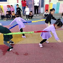 Childrens outdoor sports Southeast West and North run rally circle Elastic rainbow rope Rally rope circle Team sports