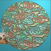 Finely Carved Tuxiang Clouds Full Cloud Round Card Back Bottom Tattooing Auspicious Cloud Bmp Jade Sculpture 46 Grey Plot Pendant